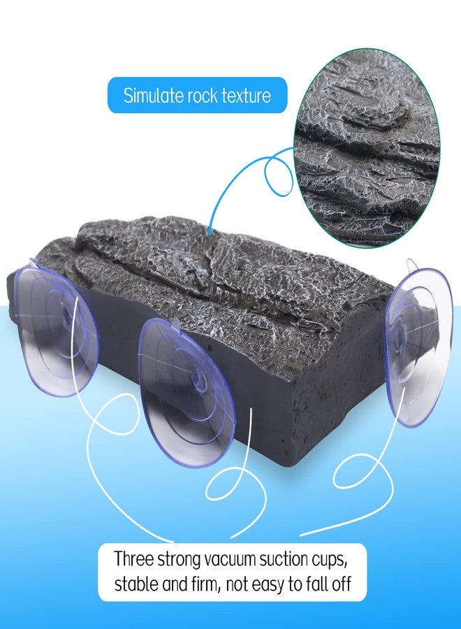 Abustle pig Turtle Basking Platform,Fish Tank Aquarium Tortoise Climbing Platform with 3 pcs Suction Cups,Float Resting Terrace for Frogs, Terrapins(Artificial Bark,Rock) (Grey) - Image 5